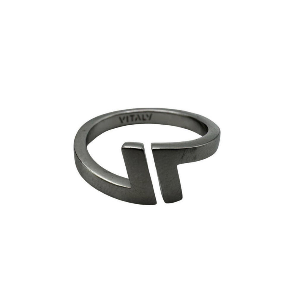 Vitaly Inverse Stainless Steel Ring Silver Tone Size 8
